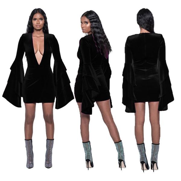 casual dresses fashion deep v-neck flare sleeve spring autumn mini dress women bodycon patchwork plus size s-xxxl party club vintage, Black;gray
casual dresses fashion deep v-neck flare sleeve spring autumn mini dress women bodycon patchwork plus size s-xxxl party club vintage, Black;gray