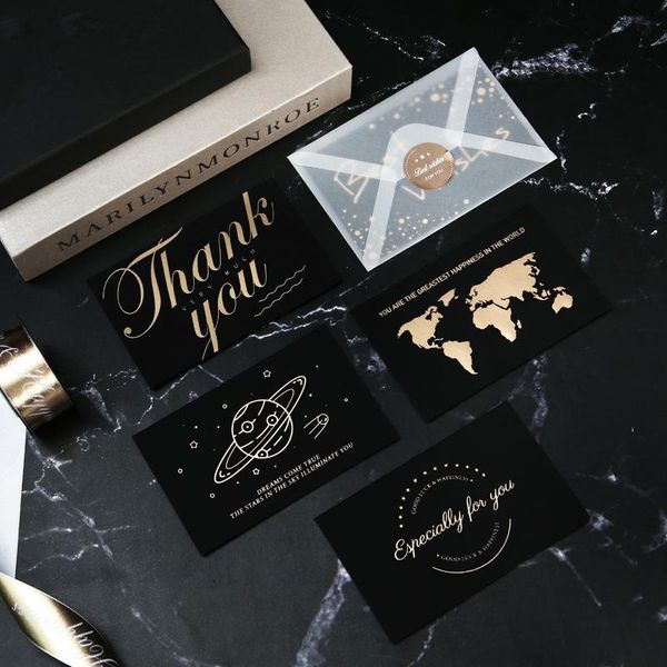 gift wrap 6 set black greeting card business message invitations postcard bronzing blank writeable thank with envelope sticker
gift wrap 6 set black greeting card business message invitations postcard bronzing blank writeable thank with envelope sticker