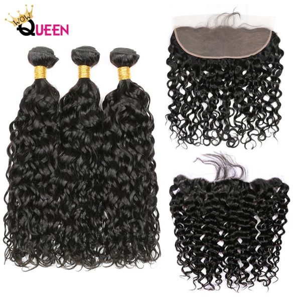 human hair bulks water wave bundles with frontal peruvian extensions 13*4 closure remy, Black
human hair bulks water wave bundles with frontal peruvian extensions 13*4 closure remy, Black