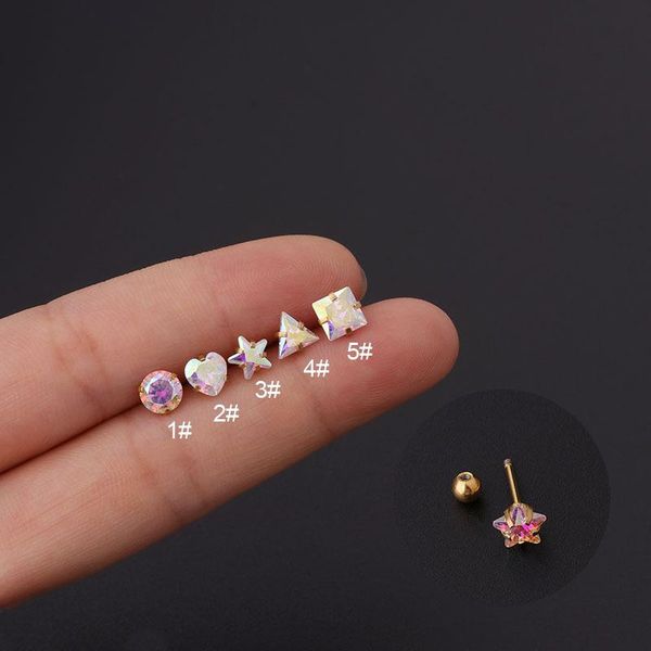 stud 1pc colorful zircon gold stainless steel ear cartilage screw back earring cz tragus rook conch piercing 2021 jewelry, Golden;silver
stud 1pc colorful zircon gold stainless steel ear cartilage screw back earring cz tragus rook conch piercing 2021 jewelry, Golden;silver
