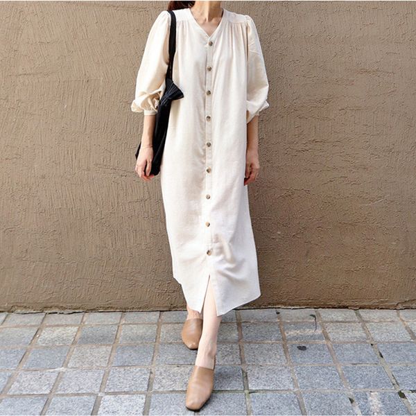 spring summer solid color casual women's cotton and linen long shirt dress single-breasted loose v-neck strappy 210514, Black;gray
spring summer solid color casual women's cotton and linen long shirt dress single-breasted loose v-neck strappy 210514, Black;gray