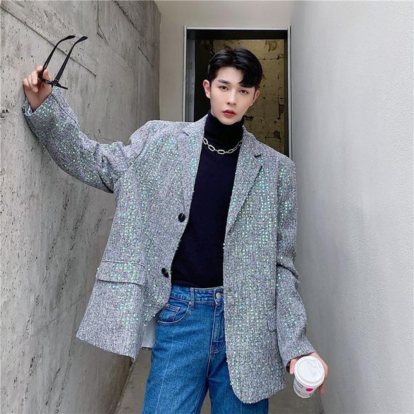 male streetwear vintage suit jacket overcoat men embroidery sequins stage fashion show loose casual blazers coat outerwear men's suits, White;black
male streetwear vintage suit jacket overcoat men embroidery sequins stage fashion show loose casual blazers coat outerwear men's suits, White;black