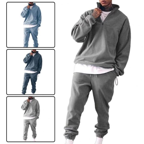 men's tracksuits stand collar thicken sweatshirt pants set 2 pieces warm solid color men tracksuit for autumn winter, Gray
men's tracksuits stand collar thicken sweatshirt pants set 2 pieces warm solid color men tracksuit for autumn winter, Gray
