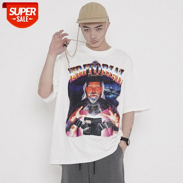 european and american characters printed short-sleeved t-shirt men's ins high street hip-hop half-sleeved flow round neck five-point s, White;black
european and american characters printed short-sleeved t-shirt men's ins high street hip-hop half-sleeved flow round neck five-point s, White;black