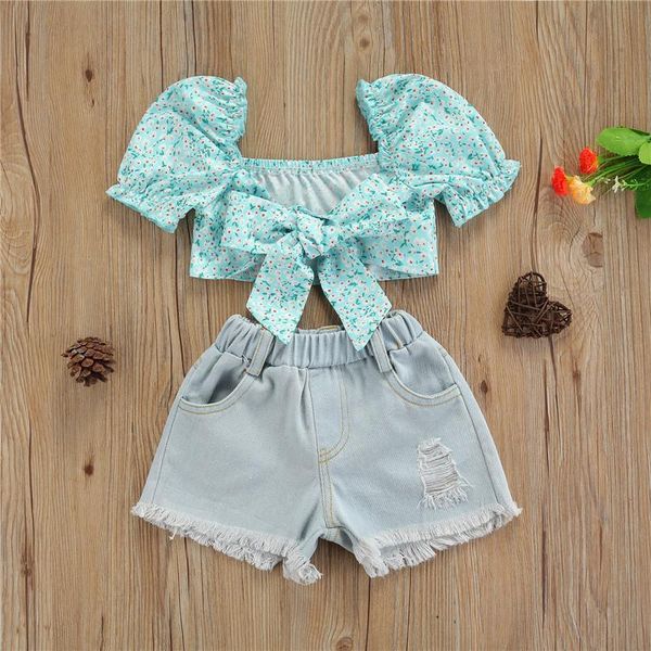 1-7years children girls summer clothes sets 2pcs fashion kids floral puff sleeve bowknot crop +denim shorts outfits clothing, White
1-7years children girls summer clothes sets 2pcs fashion kids floral puff sleeve bowknot crop +denim shorts outfits clothing, White