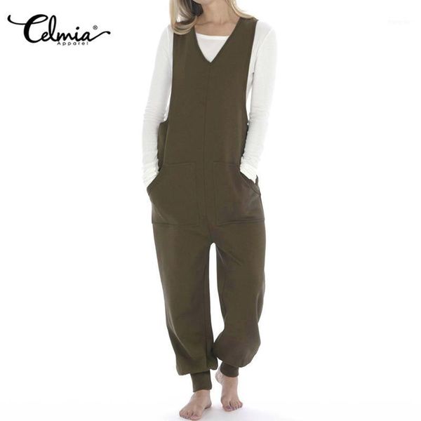 women's jumpsuits & rompers celmia casual knitted elastic women summer v-neck solid plus size pantalon femme vintage work playsuits 5xl, Black;white
women's jumpsuits & rompers celmia casual knitted elastic women summer v-neck solid plus size pantalon femme vintage work playsuits 5xl, Black;white