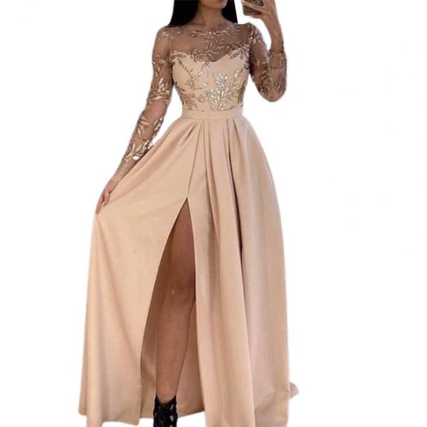 casual dresses 2021 women's dress lace sleeve high split women party female o-neck bronzing maxi for wedding, Black;gray
casual dresses 2021 women's dress lace sleeve high split women party female o-neck bronzing maxi for wedding, Black;gray