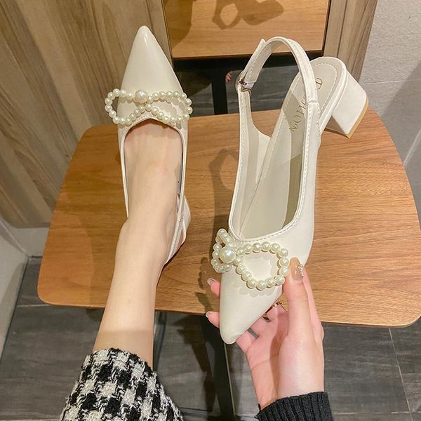 sandal for women 2021 summer pumps pearl bow sandals ladies pointed toe shallow leather thick heeled women's shoes sandalias, Black
sandal for women 2021 summer pumps pearl bow sandals ladies pointed toe shallow leather thick heeled women's shoes sandalias, Black