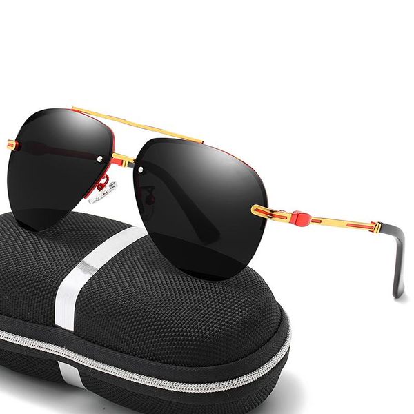 sunglasses fashion brand men mercede vintage metal rimless polarized glasses for driving uv400 eyewear with accessories 20212, White;black
sunglasses fashion brand men mercede vintage metal rimless polarized glasses for driving uv400 eyewear with accessories 20212, White;black