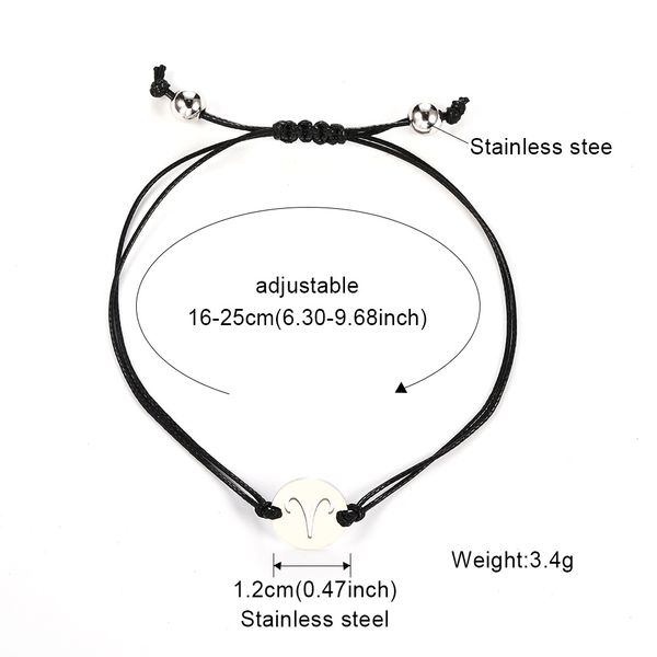fashion stainless steel jewelry gold silver color 12 zodiac black rope string bracelet trendy friendship bracelets for women men gifts
fashion stainless steel jewelry gold silver color 12 zodiac black rope string bracelet trendy friendship bracelets for women men gifts