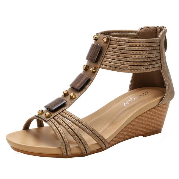 ladies wedge sandals women shoes summer gladiator pu open toe elastic chaussures femme platform plus size36-42, Black
ladies wedge sandals women shoes summer gladiator pu open toe elastic chaussures femme platform plus size36-42, Black