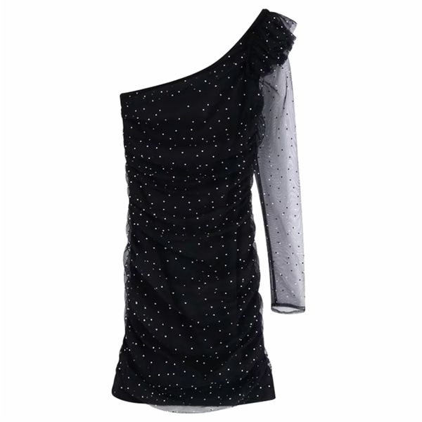 women pleated ruffles asymmetric slim mini dress ladies single shoulder vestidos sequins decoration dresses ds3116 210420, Black;gray
women pleated ruffles asymmetric slim mini dress ladies single shoulder vestidos sequins decoration dresses ds3116 210420, Black;gray