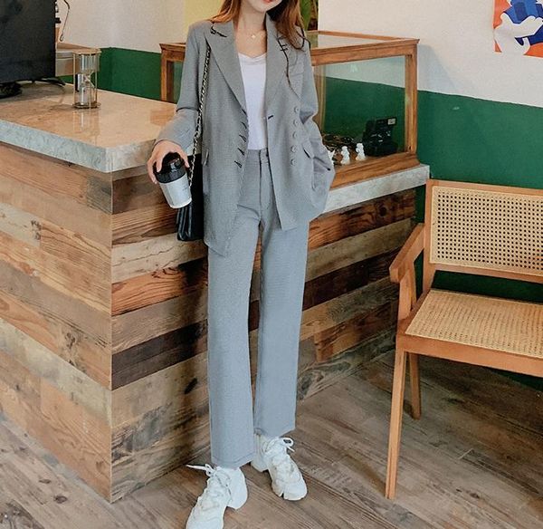 vintage autumn winter thicken women pant suit plaid blazer jacket & 2021 office wear elegant suits female sets women's two piece pants, White
vintage autumn winter thicken women pant suit plaid blazer jacket & 2021 office wear elegant suits female sets women's two piece pants, White