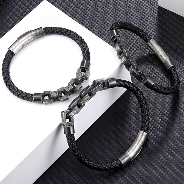 punk rock men leather bracelet biker link chain jewelry viking stainless steel male bracelets motorcycle accessories gift charm, Golden;silver
punk rock men leather bracelet biker link chain jewelry viking stainless steel male bracelets motorcycle accessories gift charm, Golden;silver