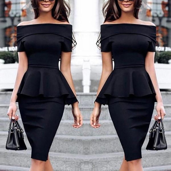 party dresses elegant short sleeve slash neck ruffles dress summer professional ol office lady solid vestidos bigsweety, White;black
party dresses elegant short sleeve slash neck ruffles dress summer professional ol office lady solid vestidos bigsweety, White;black