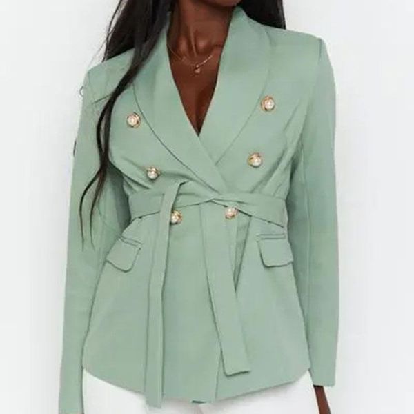women's suits & blazers 2021 blazer single-breasted jacket office ladies suit collar green casual pocket sashes ol, White;black
women's suits & blazers 2021 blazer single-breasted jacket office ladies suit collar green casual pocket sashes ol, White;black