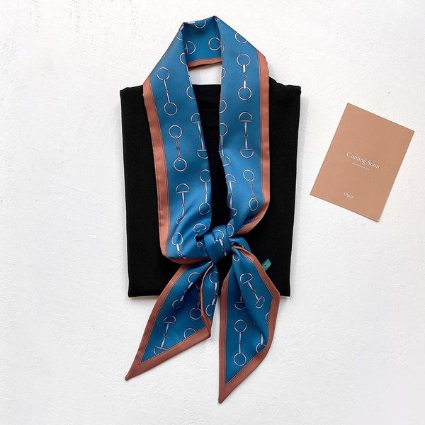 scarves silk scarf design skinny floral print women small handle bag ribbons female head & wraps for ladies, Blue;gray
scarves silk scarf design skinny floral print women small handle bag ribbons female head & wraps for ladies, Blue;gray