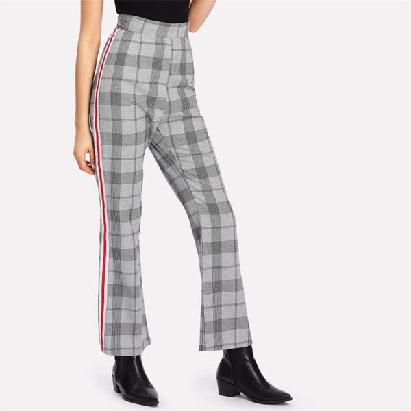 women's pants & capris plaid side striped slim flare high waist long trousers women office work wide leg thin female, Black;white
women's pants & capris plaid side striped slim flare high waist long trousers women office work wide leg thin female, Black;white