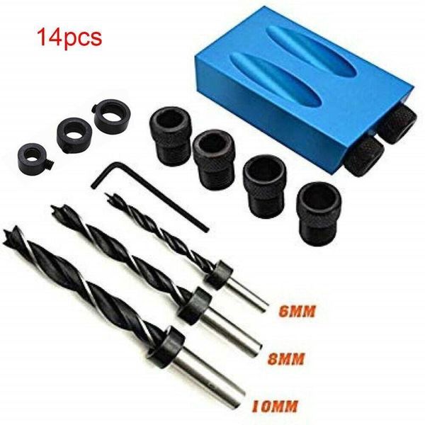 14pcs woodworking pocket hole jig kit angle drill guide set diy inclined dwel carpenter wood professional hand tool sets
14pcs woodworking pocket hole jig kit angle drill guide set diy inclined dwel carpenter wood professional hand tool sets