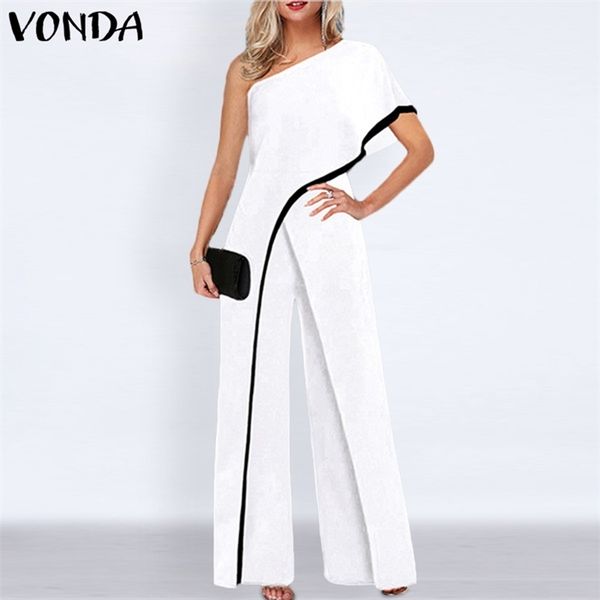 casual long trousers wide leg palazzo pantalones vonda 2021 women loose solid one shoulder jumpsuits plus size overalls 5xl, Black;white
casual long trousers wide leg palazzo pantalones vonda 2021 women loose solid one shoulder jumpsuits plus size overalls 5xl, Black;white