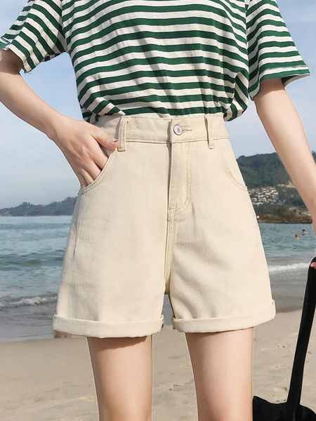 women's jeans women clothes denim shorts female summer korean version was thin high waist a word wide leg loose pants tide wear, Blue
women's jeans women clothes denim shorts female summer korean version was thin high waist a word wide leg loose pants tide wear, Blue