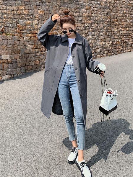 women's trench coats windbreaker spring autumn korean fashion loose high-quality single-breasted lace-up long-sleeved feminine coat m09, Tan;black
women's trench coats windbreaker spring autumn korean fashion loose high-quality single-breasted lace-up long-sleeved feminine coat m09, Tan;black