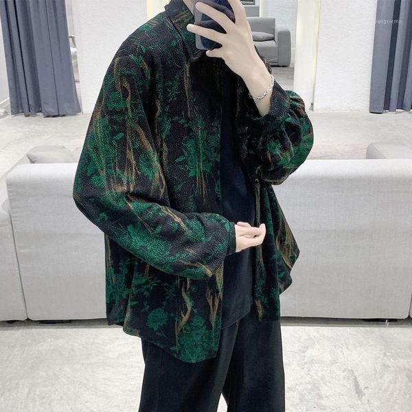 spring and autumn flower shirt men's fashion retro casual men streetwear korean loose long sleeve mens dress shirts, White;black
spring and autumn flower shirt men's fashion retro casual men streetwear korean loose long sleeve mens dress shirts, White;black
