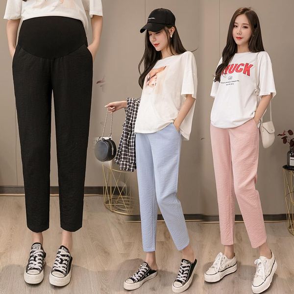 932# spring summer 9/10 thin cotton linen maternity pants elastic waist belly straight for pregnant women pregnancy casual bottoms, White
932# spring summer 9/10 thin cotton linen maternity pants elastic waist belly straight for pregnant women pregnancy casual bottoms, White