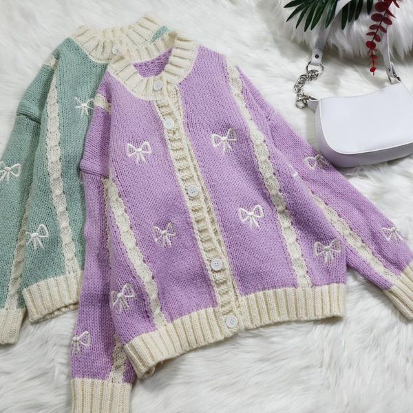 women's knits & tees ebaihui cardigans for women 2021 embroidery bow o-neck sweater thick winter knitted jackets elegant loose korean k, White
women's knits & tees ebaihui cardigans for women 2021 embroidery bow o-neck sweater thick winter knitted jackets elegant loose korean k, White