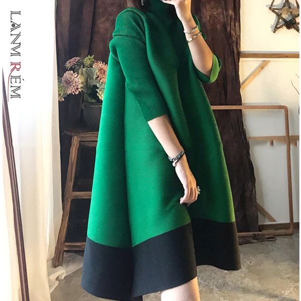 women green black midi long pleated big size dress round neck half sleeve loose fashion spring summer 2e1108 210507, Black;gray
women green black midi long pleated big size dress round neck half sleeve loose fashion spring summer 2e1108 210507, Black;gray
