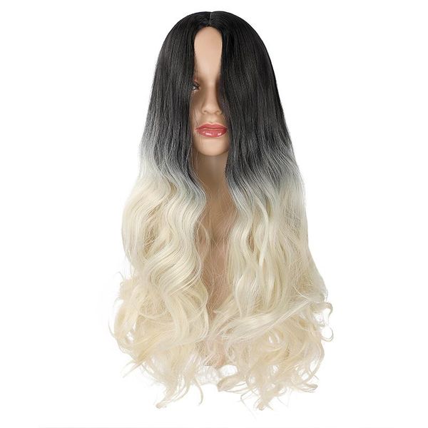 synthetic wigs shangzi long wavy womens wig natural part side hair ombre platinum/gradient heat resistant for women, Black
synthetic wigs shangzi long wavy womens wig natural part side hair ombre platinum/gradient heat resistant for women, Black