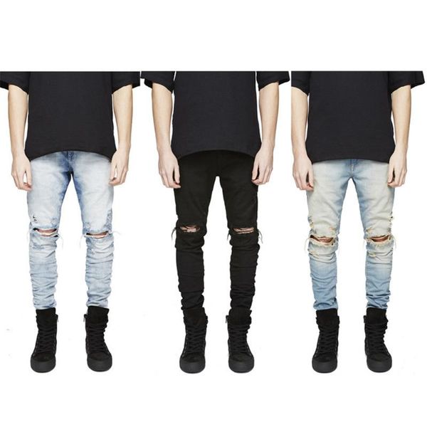 men's jeans classical men skinny knee ripped hole casual denim straight trousers with zipper stretchy pants soft, Blue
men's jeans classical men skinny knee ripped hole casual denim straight trousers with zipper stretchy pants soft, Blue