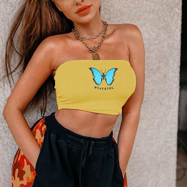 women's tanks & camis 2021 style slim-fit feature flashing butterfly street printed tube base chest wrapping, White
women's tanks & camis 2021 style slim-fit feature flashing butterfly street printed tube base chest wrapping, White