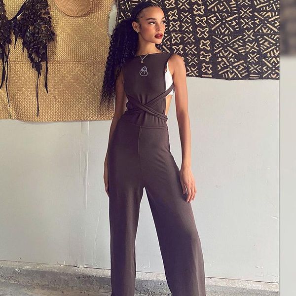 women's pants & capris women loose romper,2021 autumn fashion casual sleeveless round neck bandage hollow out long straight trousers ju, Black;white
women's pants & capris women loose romper,2021 autumn fashion casual sleeveless round neck bandage hollow out long straight trousers ju, Black;white