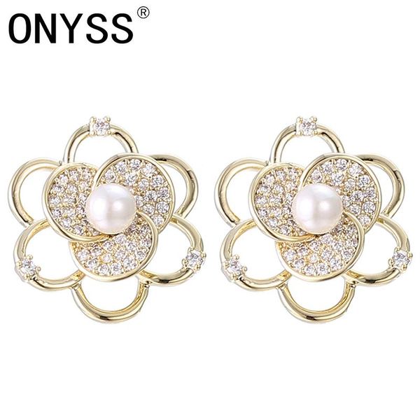 stud onyss 2021 women trend earrings luxury flowers cross shape pearl 3a zircon stainless steel statement jewelry, Golden;silver
stud onyss 2021 women trend earrings luxury flowers cross shape pearl 3a zircon stainless steel statement jewelry, Golden;silver