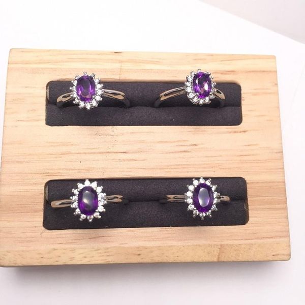 cluster rings natural amethyst faceted ring elegant purple gemstone jewelry women's party engagement gift, Golden;silver
cluster rings natural amethyst faceted ring elegant purple gemstone jewelry women's party engagement gift, Golden;silver