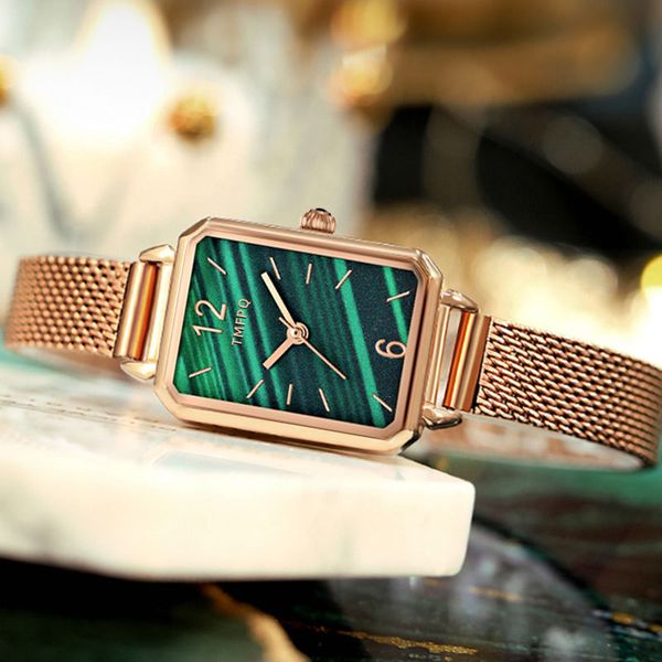 kwai lady's watch, malachite green square tiktok, quick live broadcast red fashion net, waterproof watch., Slivery;brown
kwai lady's watch, malachite green square tiktok, quick live broadcast red fashion net, waterproof watch., Slivery;brown