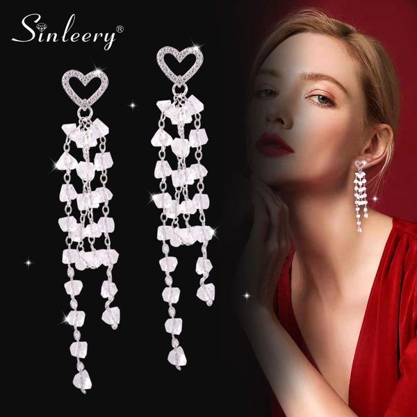 dangle & chandelier sinleery cubic zirconia stones tassels earrings women silver color heart earring fashion jewelry es814 ssg
dangle & chandelier sinleery cubic zirconia stones tassels earrings women silver color heart earring fashion jewelry es814 ssg