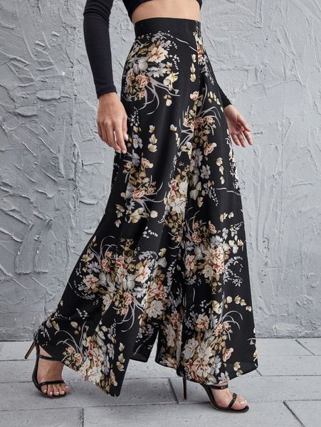 high waist floral wide leg pants n0xt#, Black;white
high waist floral wide leg pants n0xt#, Black;white