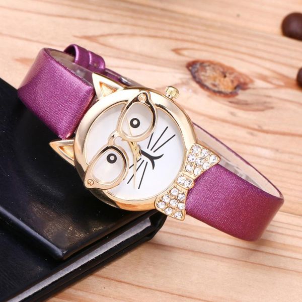 wristwatches cute glasses cat women analog quartz dial wrist leather band watch ladies dress creative 2021 clock watches q, Slivery;brown
wristwatches cute glasses cat women analog quartz dial wrist leather band watch ladies dress creative 2021 clock watches q, Slivery;brown