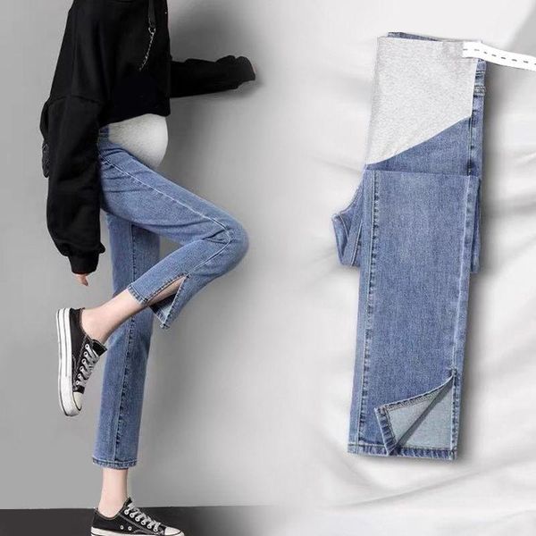 maternity bottoms pregnancy abdominal pants boyfriend jeans for pregnant women clothes high waist trousers loose denim, White
maternity bottoms pregnancy abdominal pants boyfriend jeans for pregnant women clothes high waist trousers loose denim, White