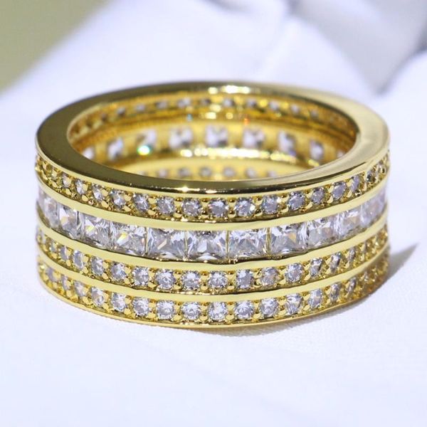 wedding rings choucong classical stunning jewelry 925 silver&gold fill four row 5a cubic zirconia princess cz stack engagement band ring gif, Slivery;golden
wedding rings choucong classical stunning jewelry 925 silver&gold fill four row 5a cubic zirconia princess cz stack engagement band ring gif, Slivery;golden