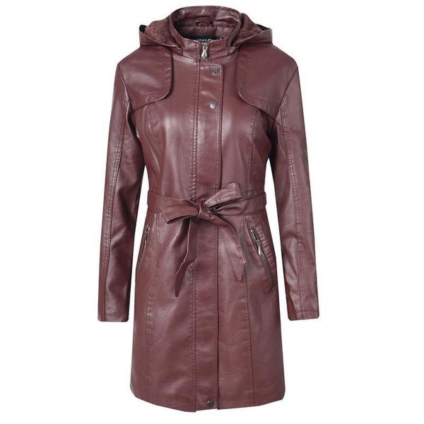 women's leather & faux 2021 winter women casual pu jacket waterproof belt trench zipper thick velvet fur lined basic slim sleeve outwea, Black
women's leather & faux 2021 winter women casual pu jacket waterproof belt trench zipper thick velvet fur lined basic slim sleeve outwea, Black