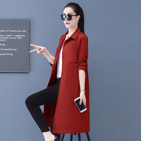 women's trench coats female coat solid color lapel mid-length women windbreaker spring autumn long sleeve single-breasted thin section, Tan;black
women's trench coats female coat solid color lapel mid-length women windbreaker spring autumn long sleeve single-breasted thin section, Tan;black