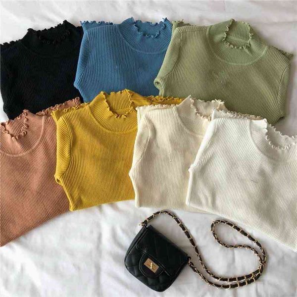 autumn winter solid knitted sweater women turtleneck ruffled long sleeve slim-fit basic women turtleneck multi color top, White;black
autumn winter solid knitted sweater women turtleneck ruffled long sleeve slim-fit basic women turtleneck multi color top, White;black