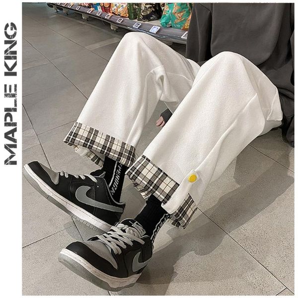 men's pants arrival patchwork plaid sweatpants men street wear elastic oversizes wide leg women hip hop joggers trousers, Black
men's pants arrival patchwork plaid sweatpants men street wear elastic oversizes wide leg women hip hop joggers trousers, Black