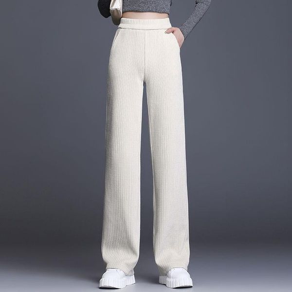 women's pants & capris women 2022 chic loose elastic high waist wide leg autumn winter ladies straight long trousers female solid suit, Black;white
women's pants & capris women 2022 chic loose elastic high waist wide leg autumn winter ladies straight long trousers female solid suit, Black;white