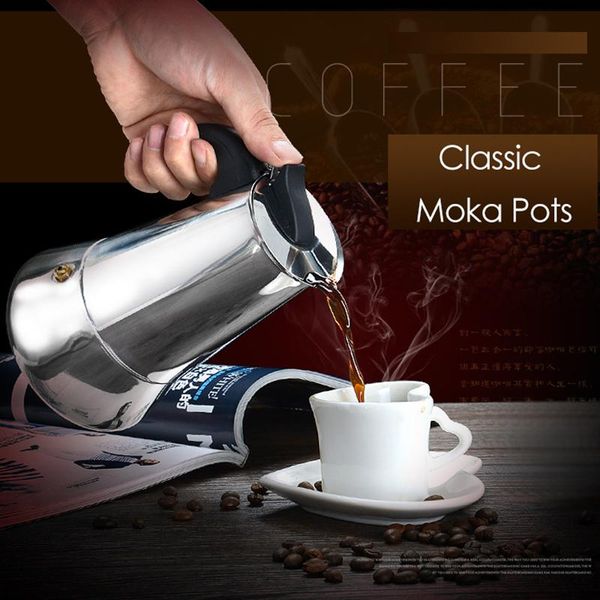 coffee pots 100-450ml maker pot stainless steel stovemocha espresso latte moka double filters
coffee pots 100-450ml maker pot stainless steel stovemocha espresso latte moka double filters