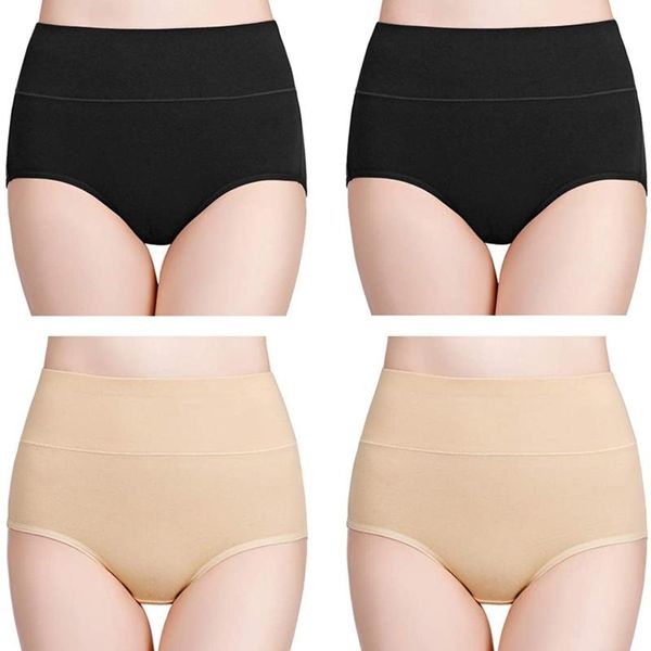 women's panties 4pcs cotton underwear high waist briefs solid breathable underpants seamless soft lingerie girls fashion, Black;pink
women's panties 4pcs cotton underwear high waist briefs solid breathable underpants seamless soft lingerie girls fashion, Black;pink
