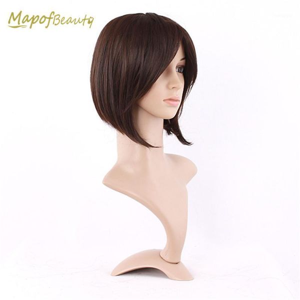 mapofbeauty 12" dark brown synthetic hair heat resistant short straight wigs middle part high temperature fiber hairpieces1, Black
mapofbeauty 12" dark brown synthetic hair heat resistant short straight wigs middle part high temperature fiber hairpieces1, Black